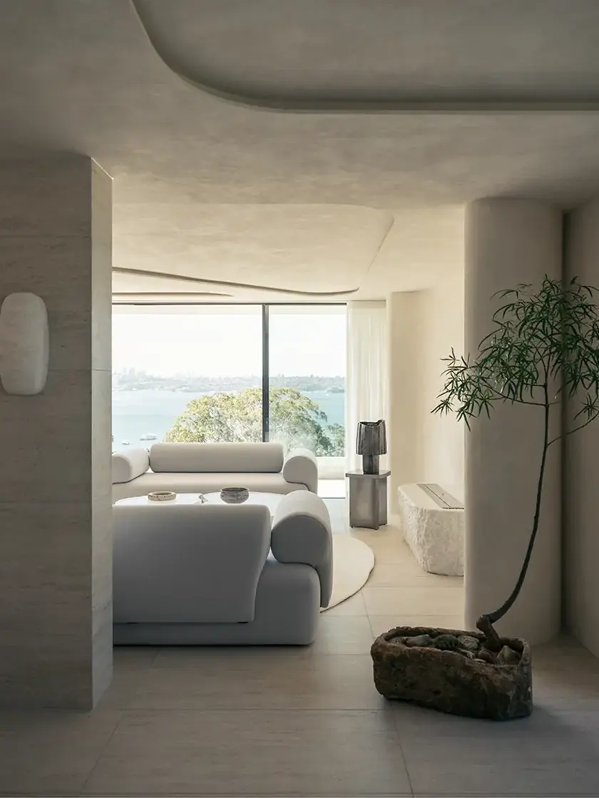 Nina_Maya_FAIRFAX-295 Secondary living space with lounge seating and large windows, design by Nina Maya Interiors